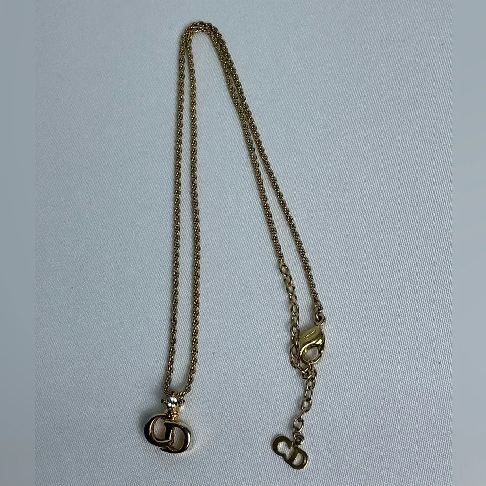 Christian Dior Gold Necklace with Logo Pendant - Picture 5 of 11